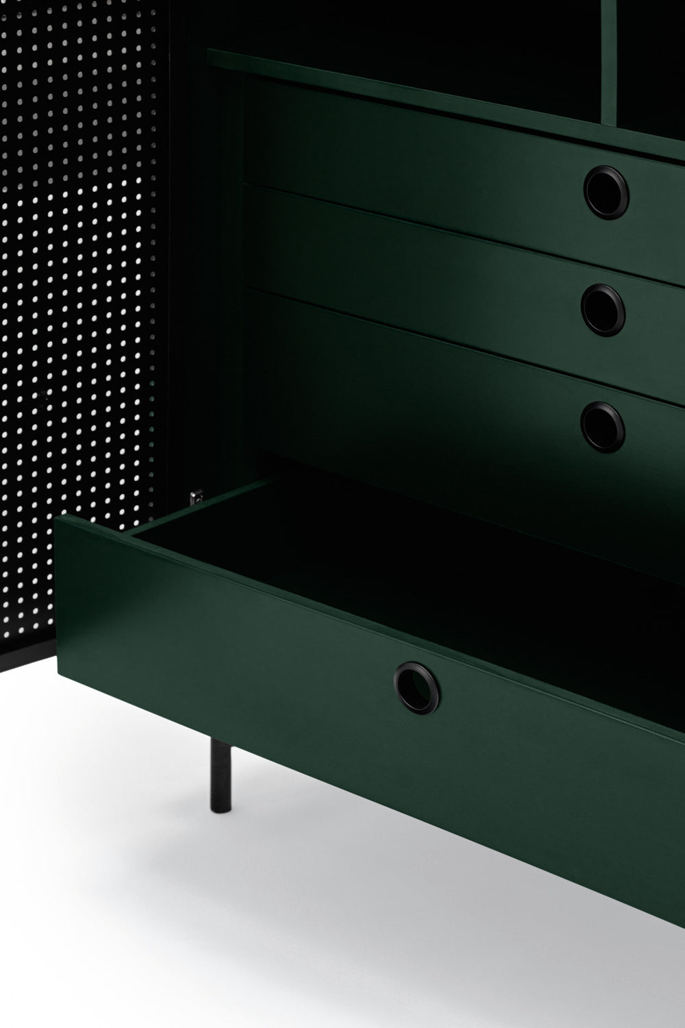PUNTO high chest of drawers dark green