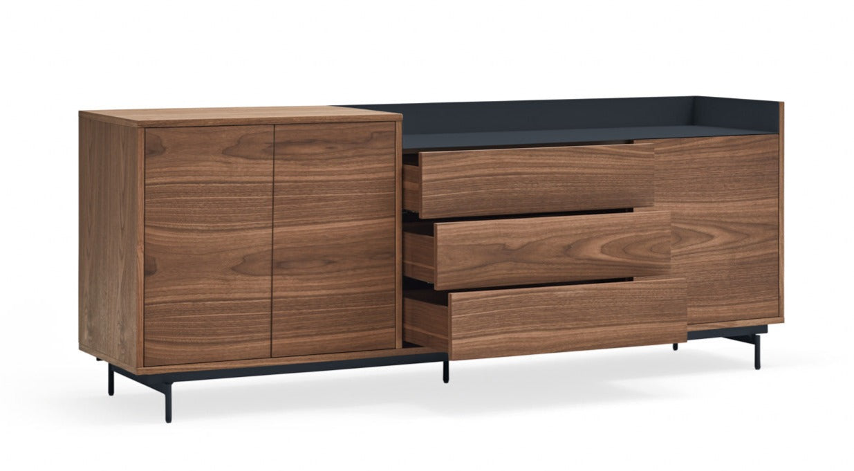 VALLEY chest of drawers walnut wood with dark finish
