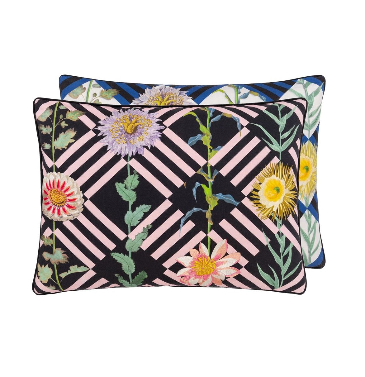 Double-sided pillow FLOWER'S GAME BOURGEON cotton satin - Eye on Design
