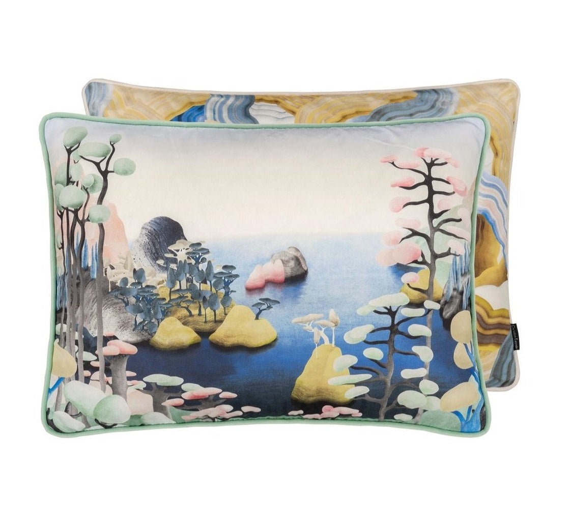 Double-sided pillow IT'S PARADISE AGATE cotton satin - Eye on Design