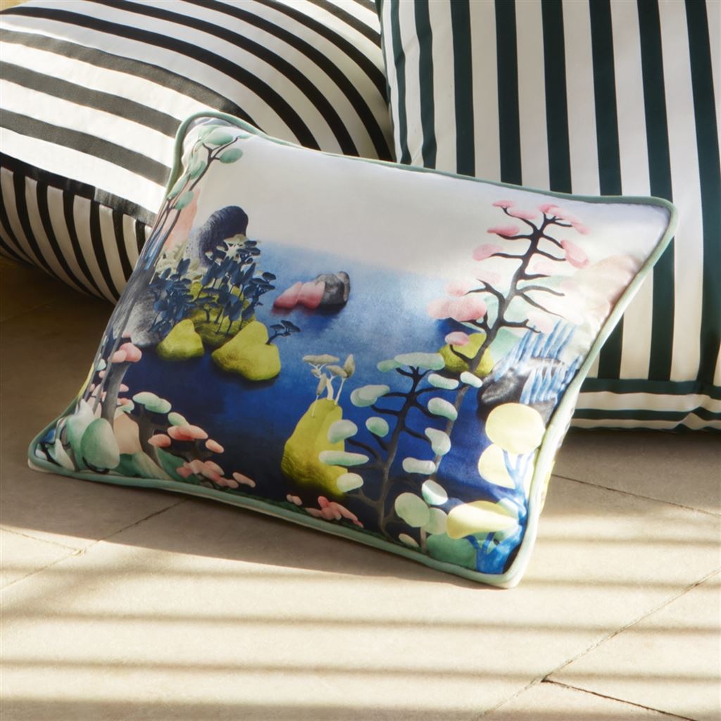 Double-sided pillow IT'S PARADISE AGATE cotton satin - Eye on Design