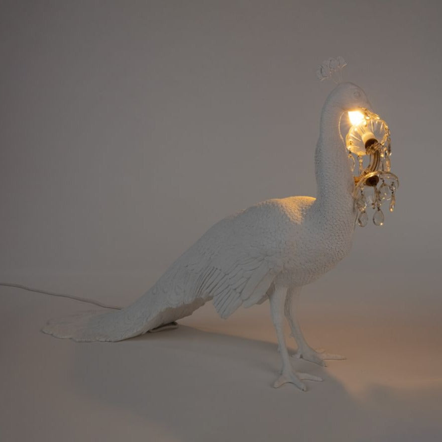 Decorative lamp PEACOCK white