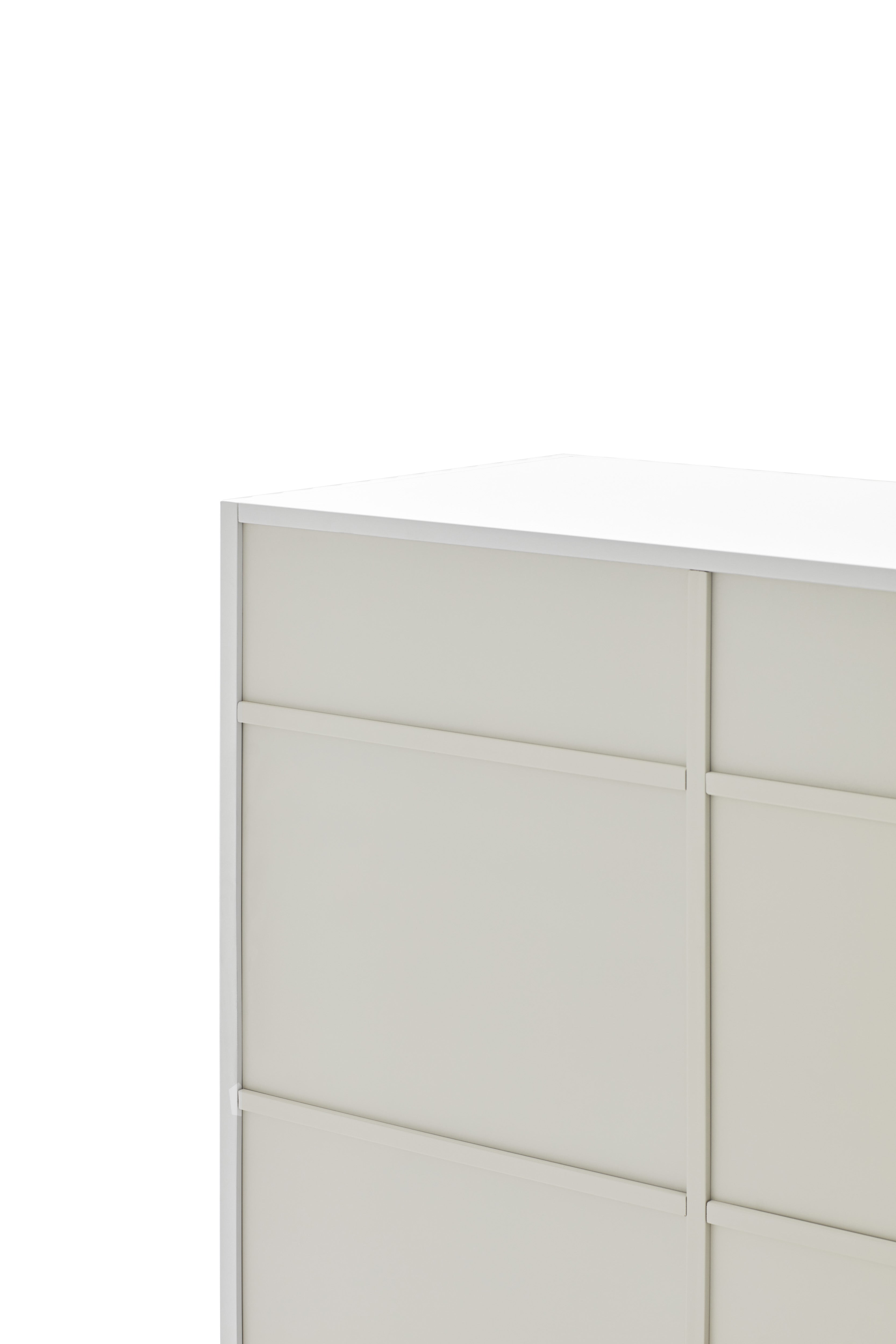 DORIC high chest of drawers white