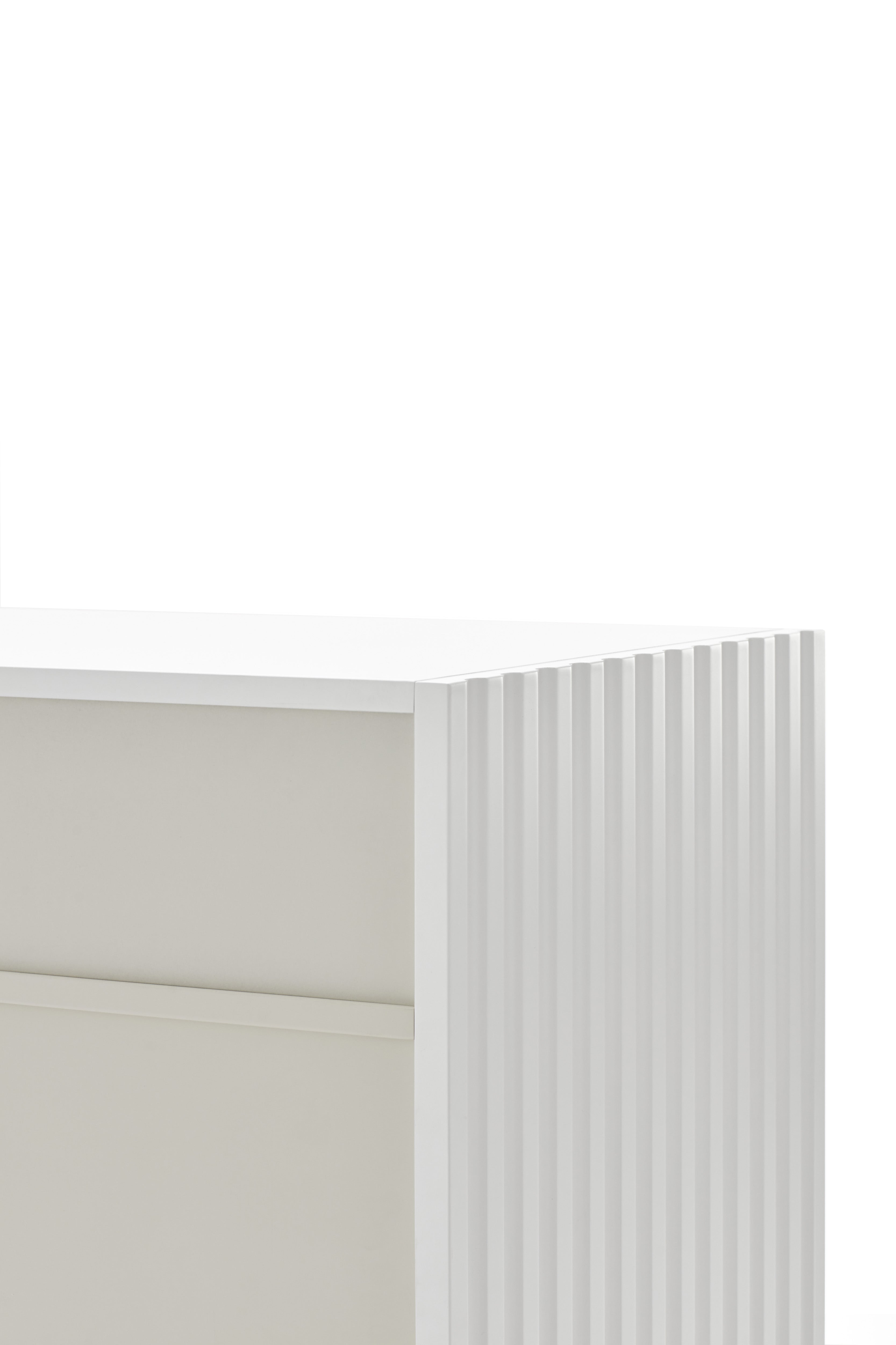 DORIC high chest of drawers white