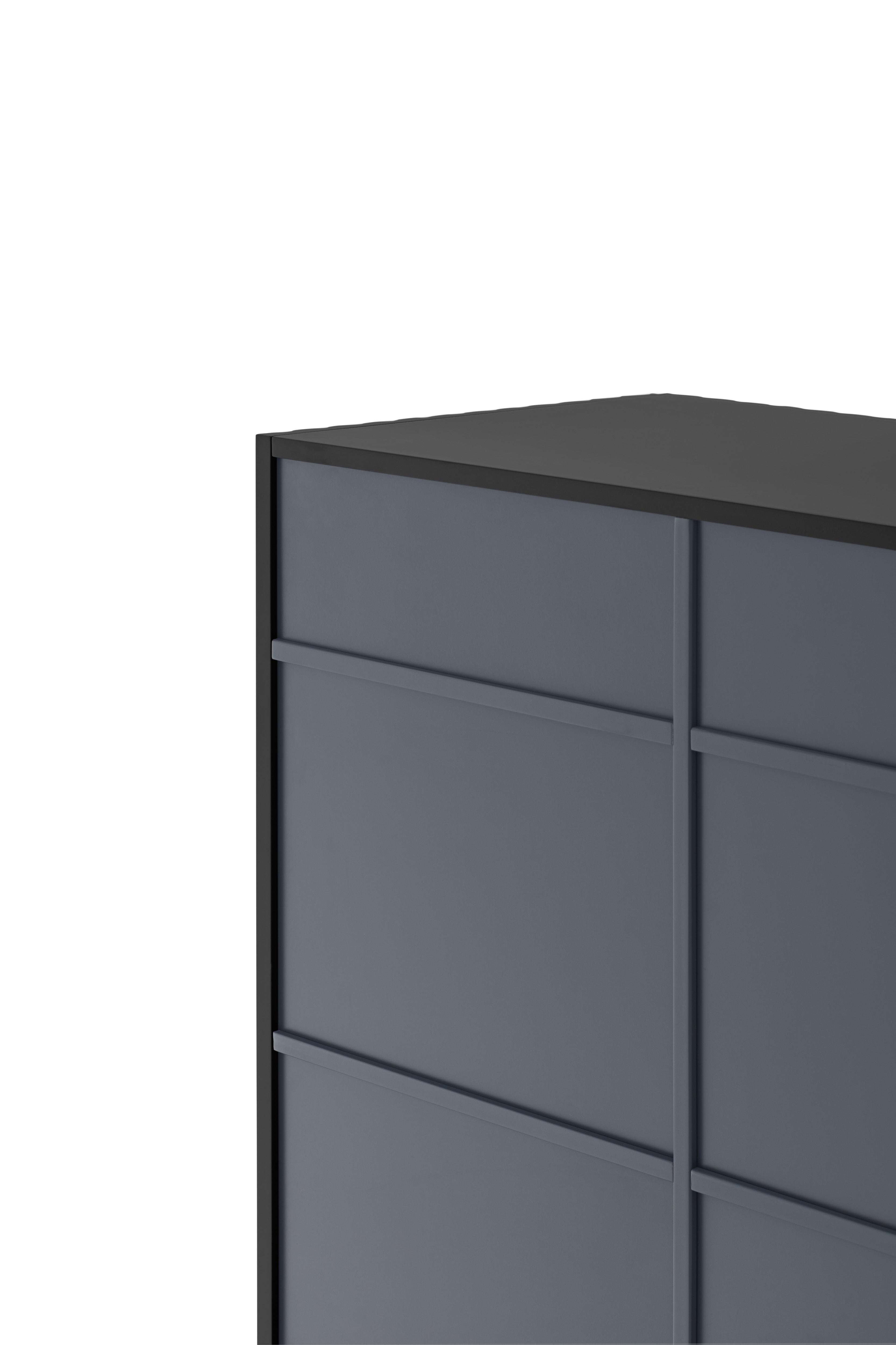 DORIC high chest of drawers black