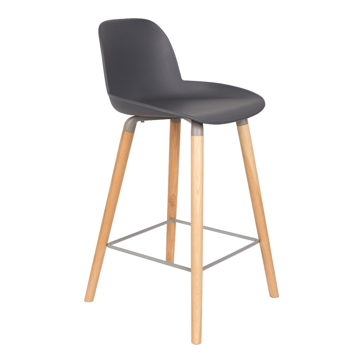 The Albert Kuip bar stool, designed by the Amsterdam Studio Ape, is an amazing combination of modern and retro style. The streamlined seat is supported by wooden, minimalist ash wood legs. It is an ideal addition to a modern kitchen island or a climate, hotel bar. It is also worth paying attention to a specially prepared leg place that improves sitting comfort.