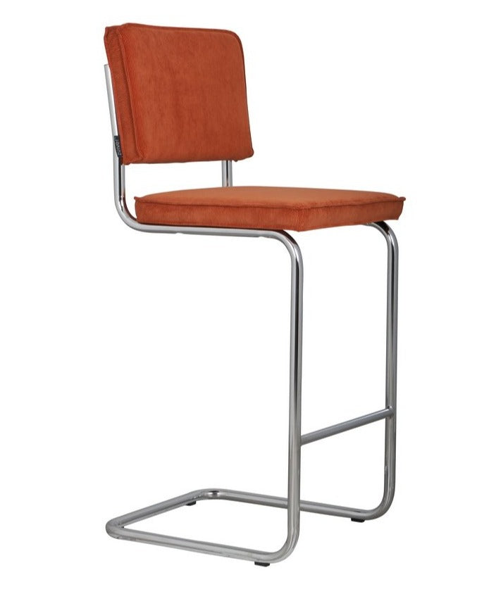 RIDGE RIB bar stool orange, Zuiver, Eye on Design