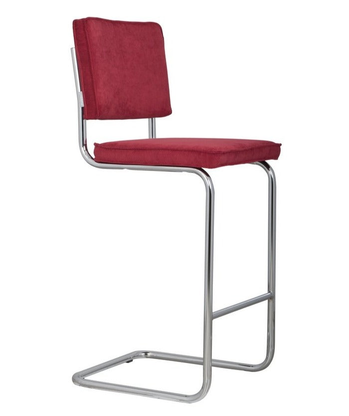 RIDGE RIB bar stool red, Zuiver, Eye on Design