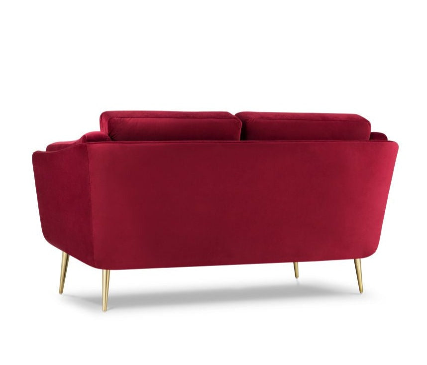 2-seater velvet sofa DAUPHINE red