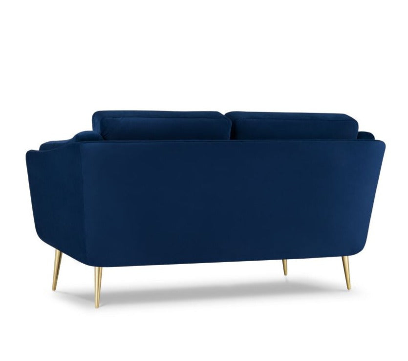 2-seater velvet sofa DAUPHINE navy blue