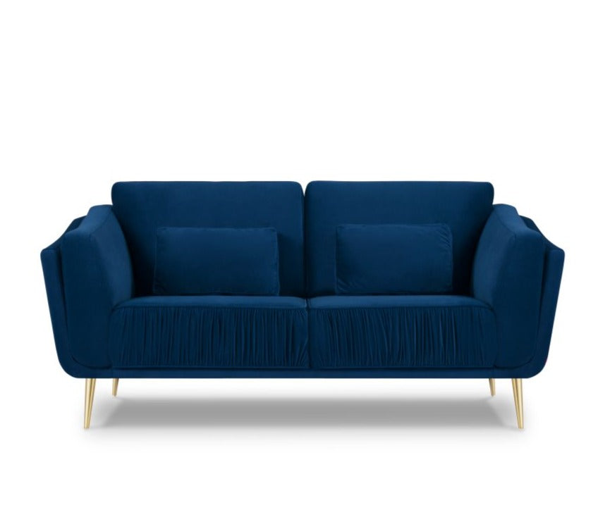 2-seater velvet sofa DAUPHINE navy blue