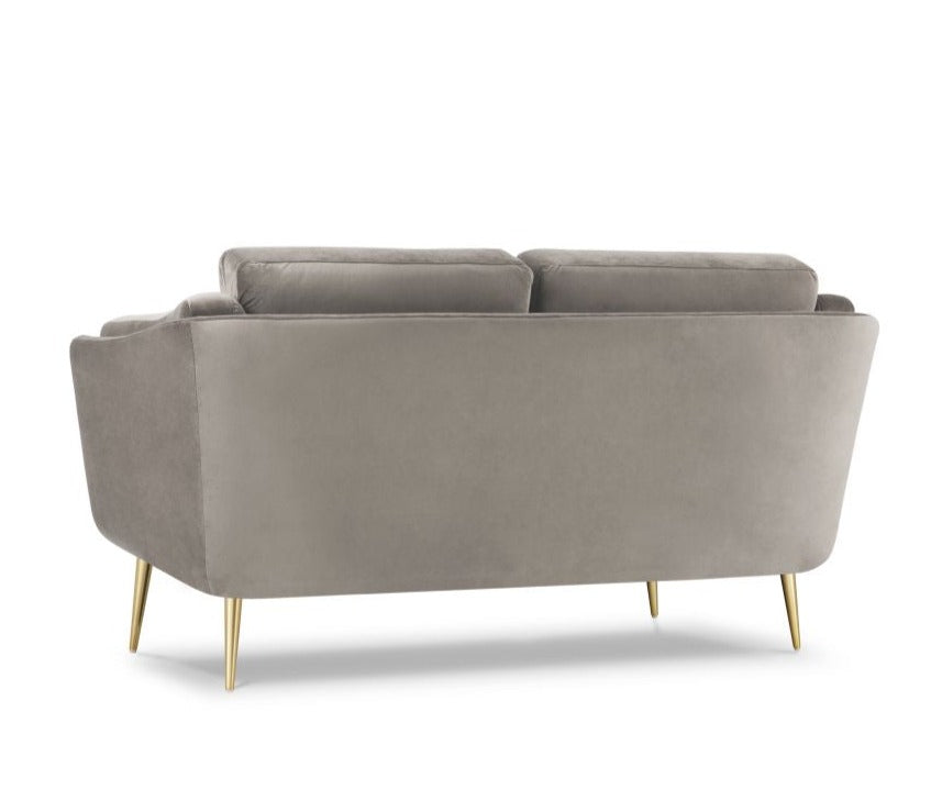2-seater velvet sofa DAUPHINE light grey