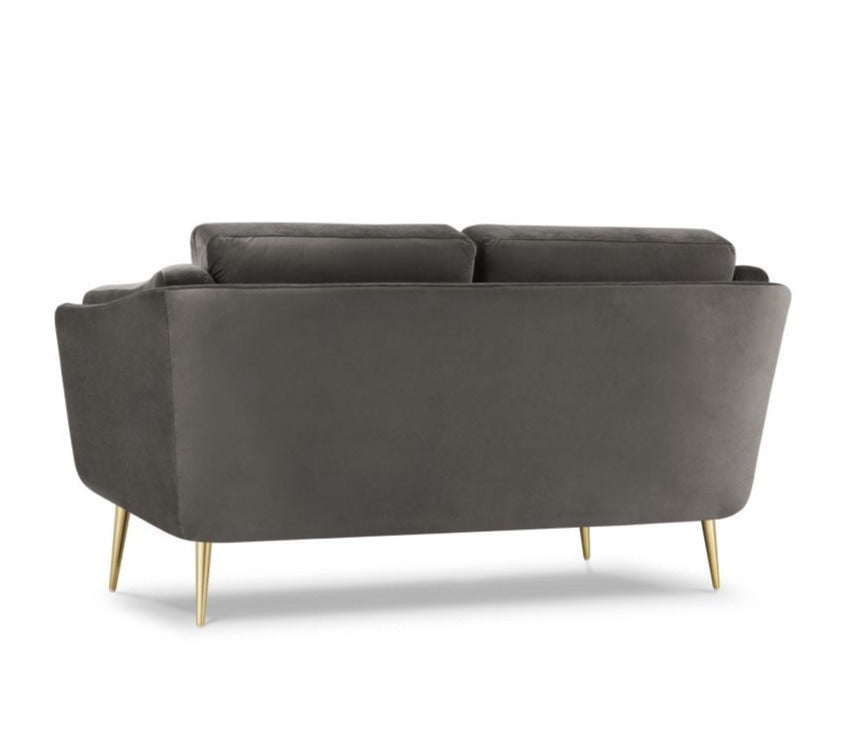 2-seater velvet sofa DAUPHINE dark grey