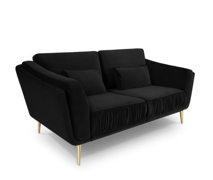 2-seater velvet sofa DAUPHINE black