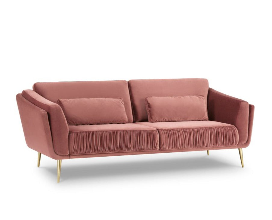 Velvet 3-seater sofa DAUPHINE pink