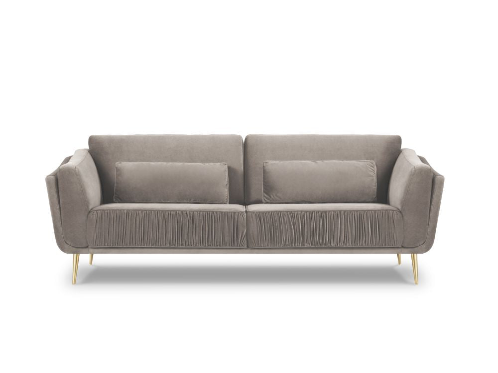 DAUPHINE 3-seater velvet sofa light grey