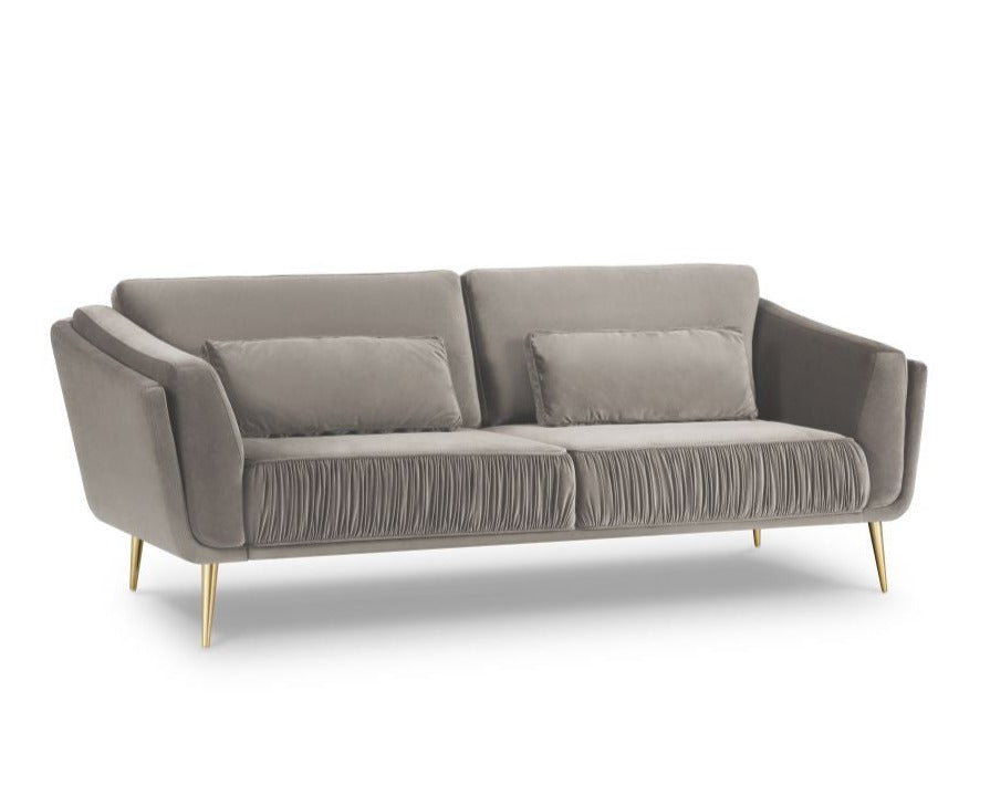 DAUPHINE 3-seater velvet sofa light grey
