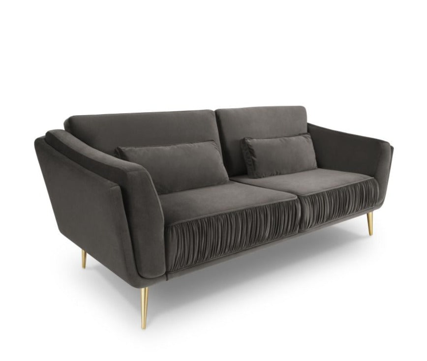 DAUPHINE 3-seater velvet sofa, dark grey