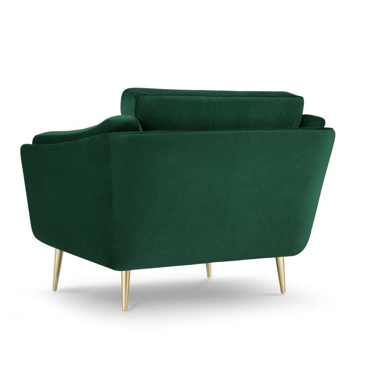 Velvet armchair DAUPHINE green