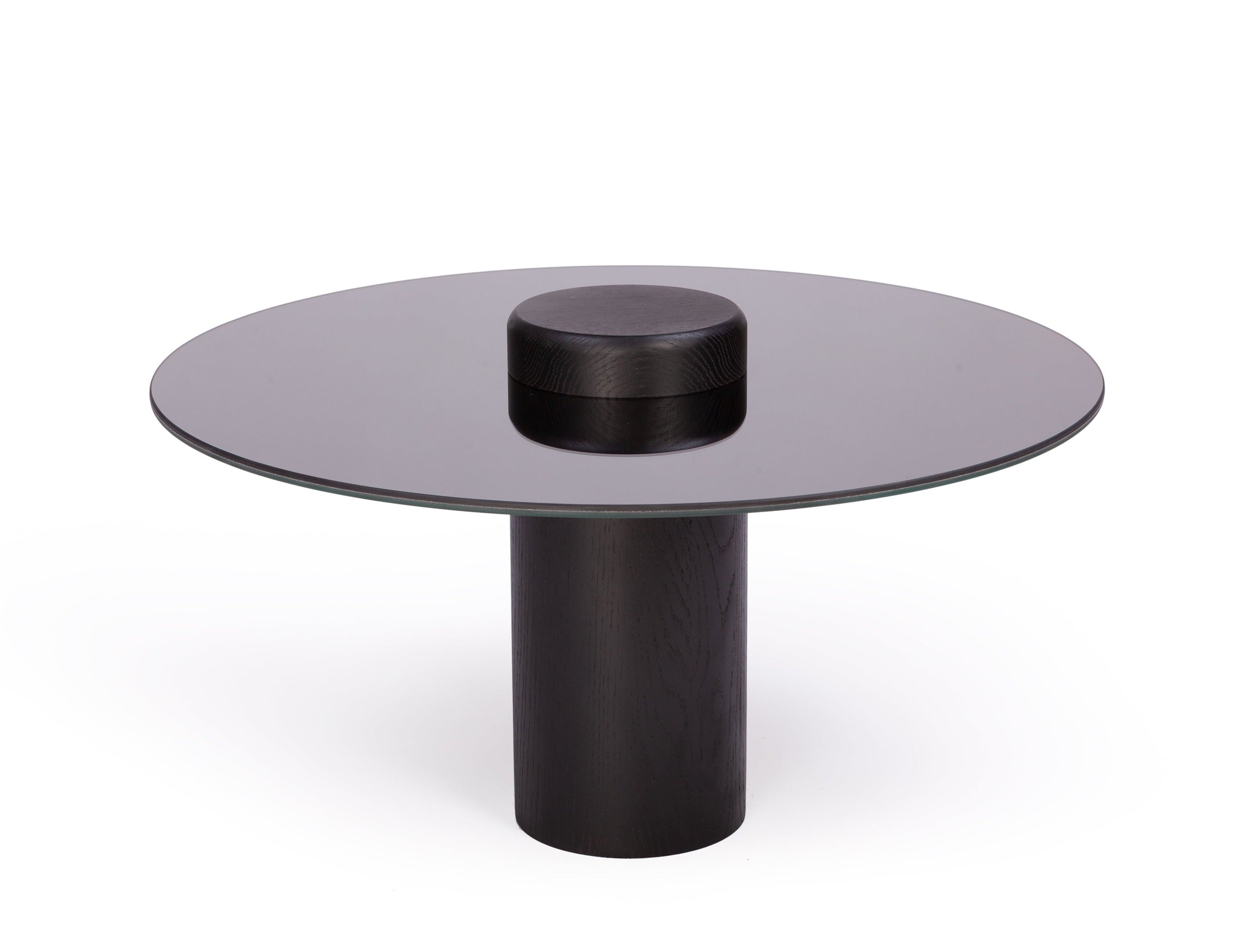 Coffee table SKIEN black oak with mirrored top