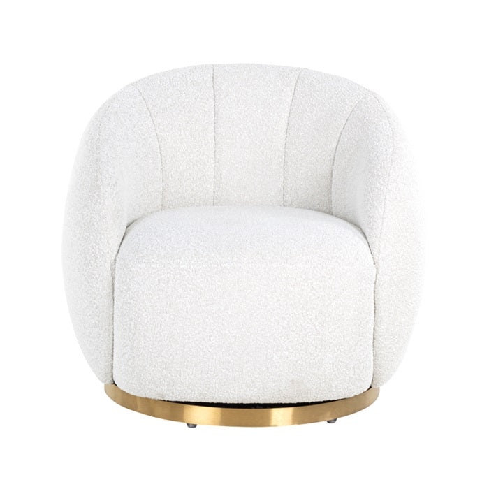 MONZA swivel armchair white boucle