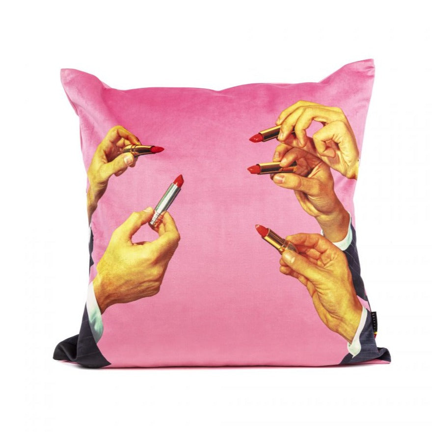 LIPSTICKS pink cushion