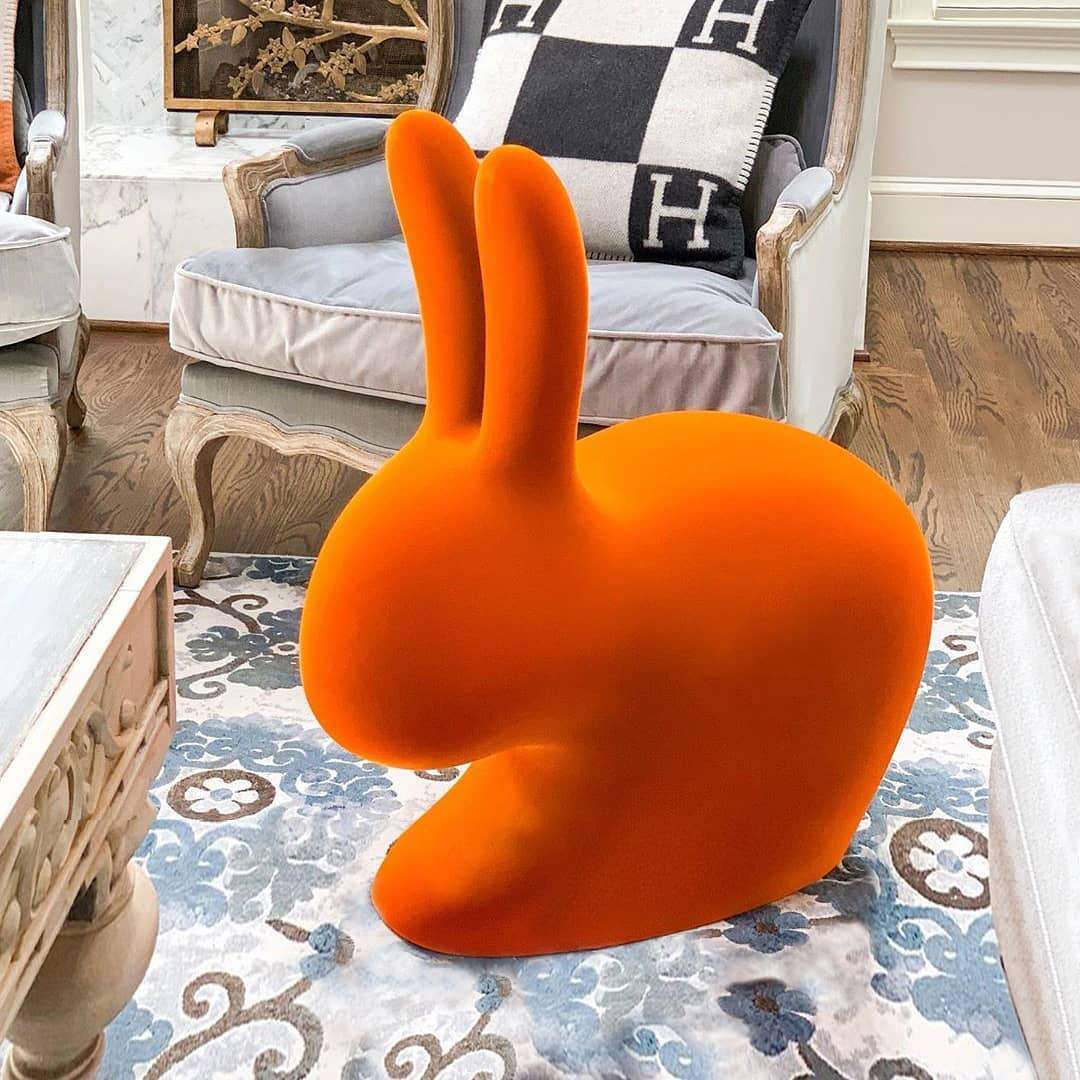 RABBIT VELVET chair orange, QeeBoo, Eye on Design