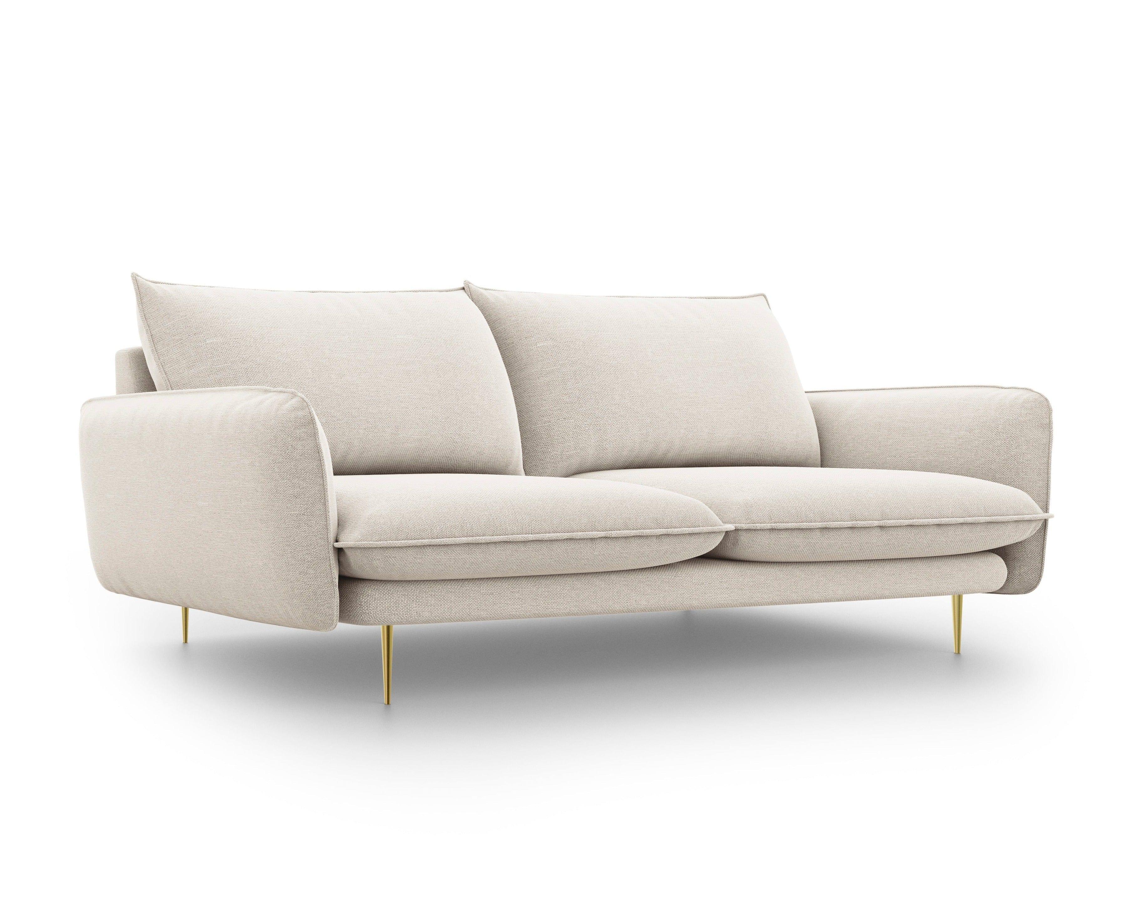 3-seater sofa VIENNA sand with gold base - Eye on Design