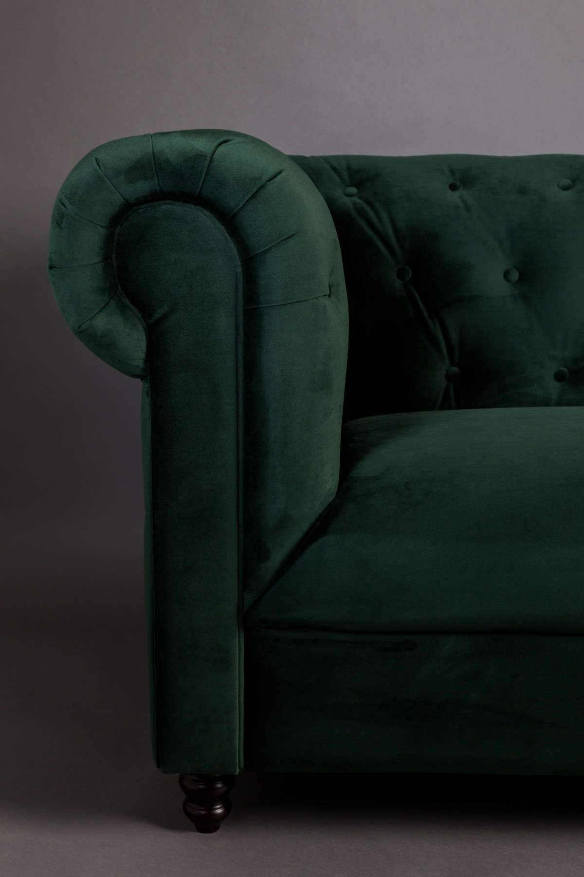 CHESTER VELVET sofa dark green