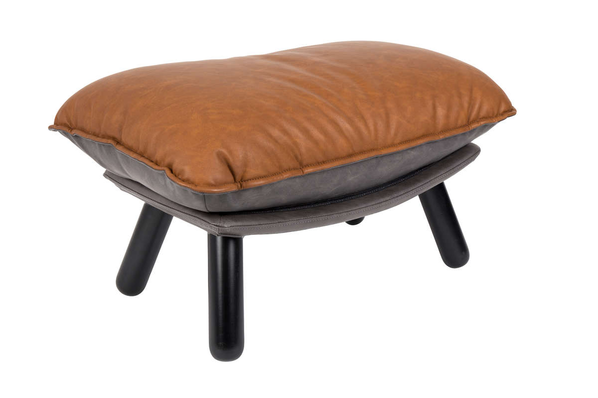Footstool LAZY SACK brown eco leather, Zuiver, Eye on Design