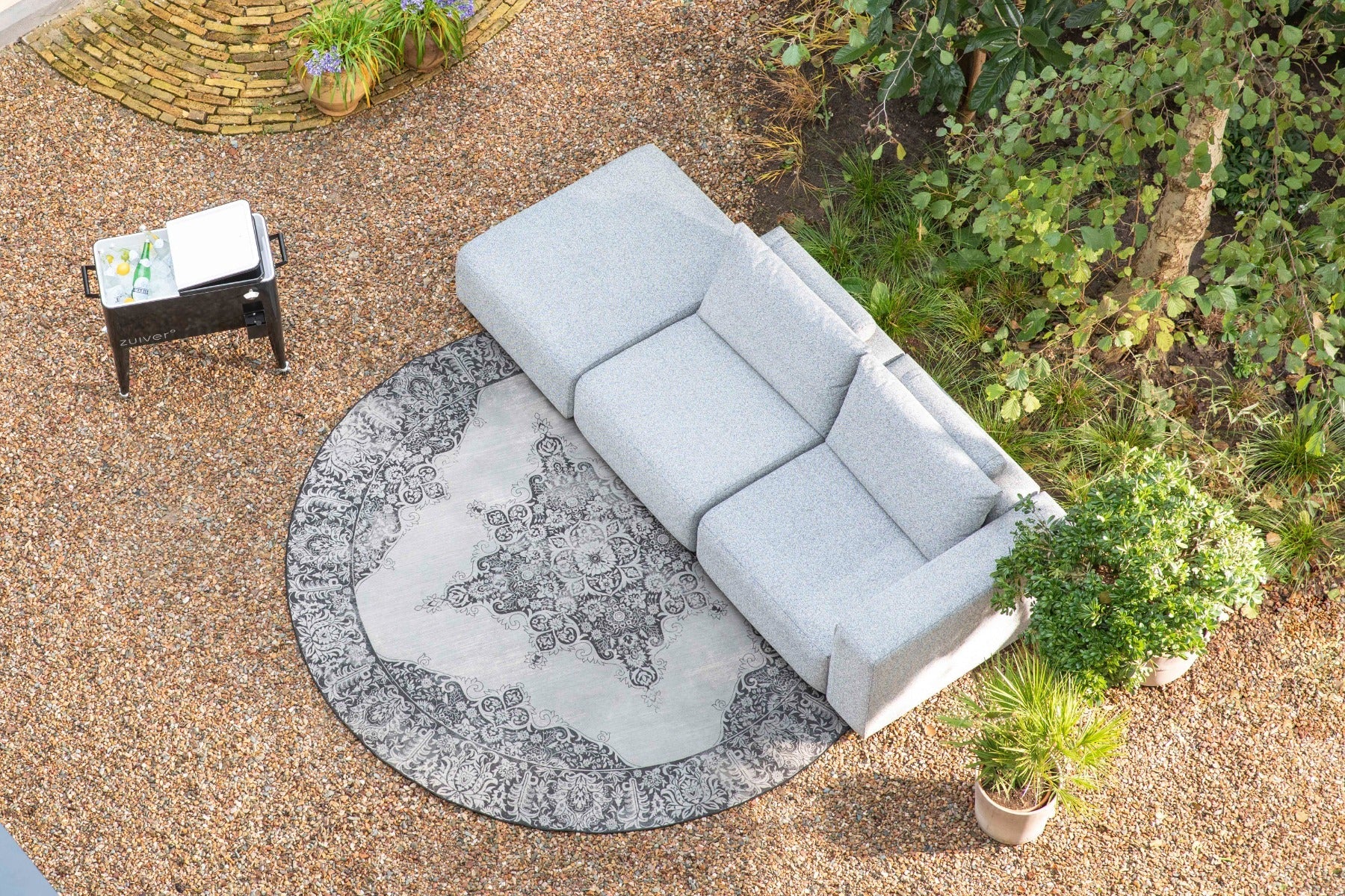 Outdoor sofa BREEZE 3-seater left grey, Zuiver, Eye on Design