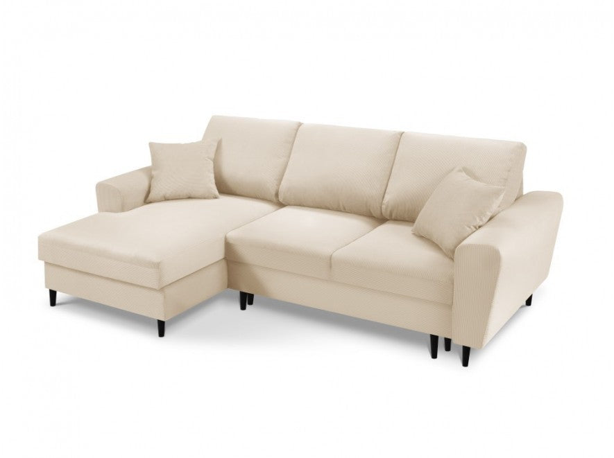 corduroy sofa with pillows beige