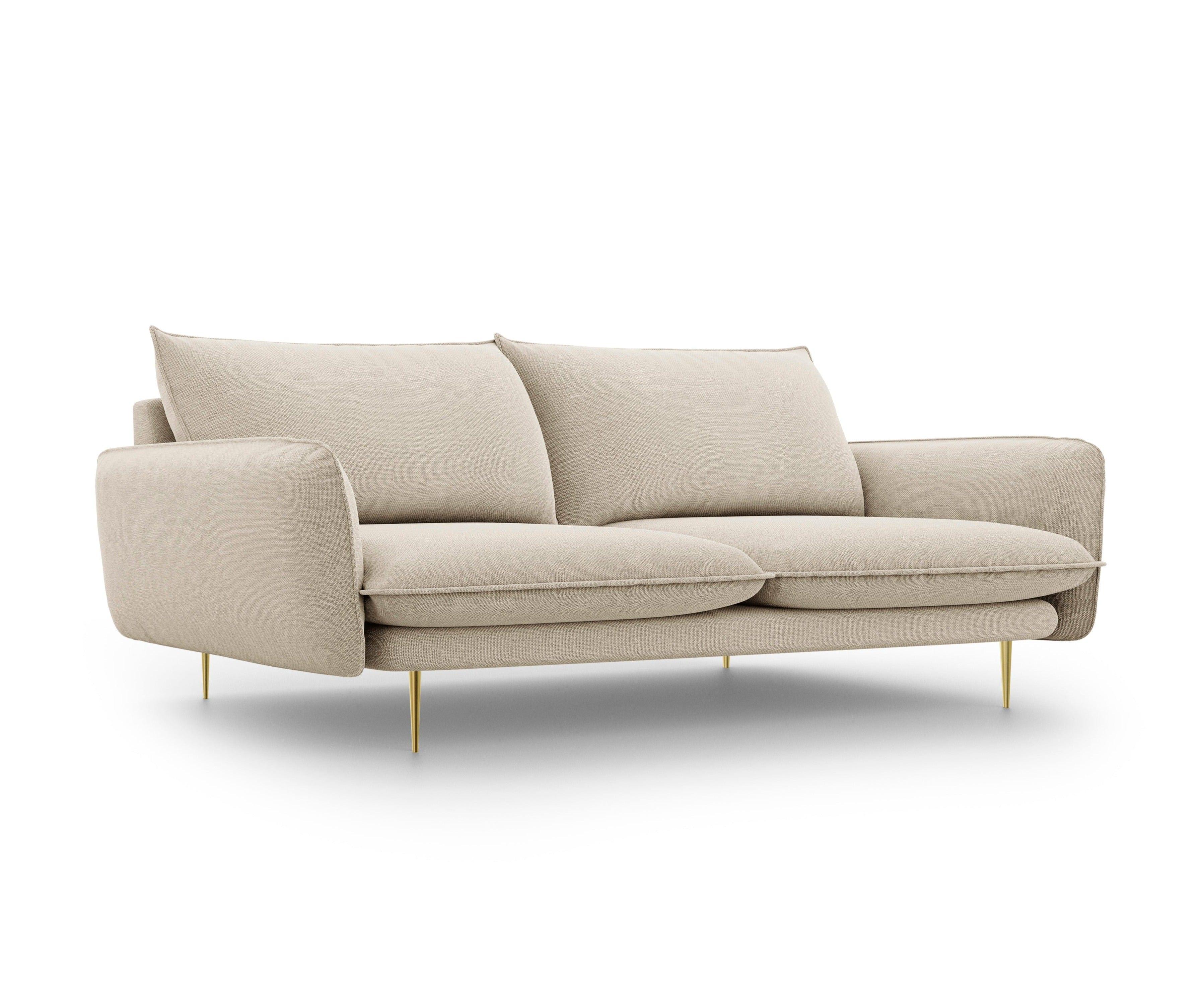 4-seater sofa VIENNA beige with gold base - Eye on Design