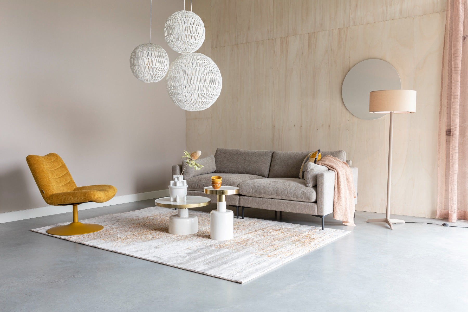 SHELBY floor lamp beige, Zuiver, Eye on Design