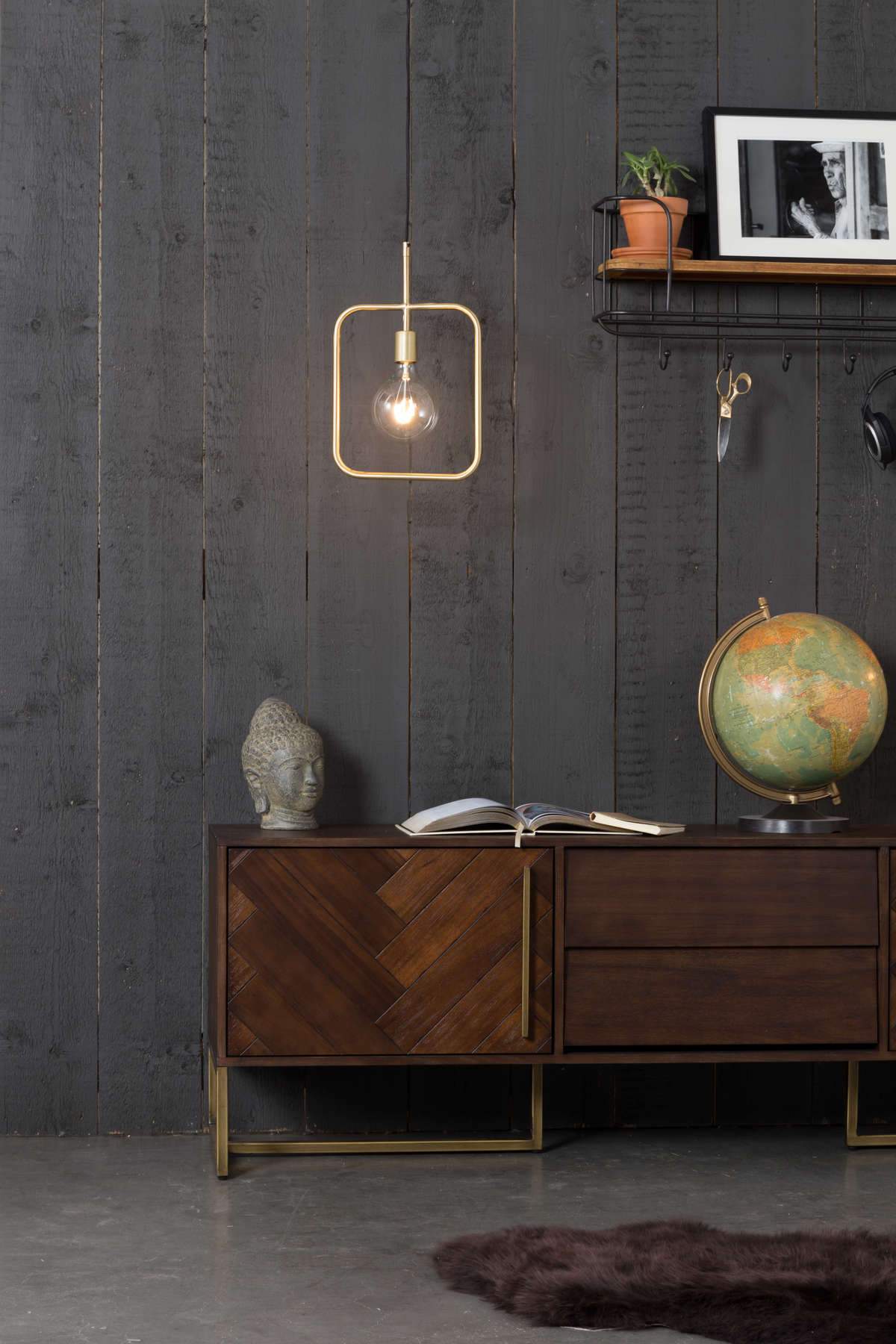 CUBO pendant lamp, gold, Dutchbone, Eye on Design