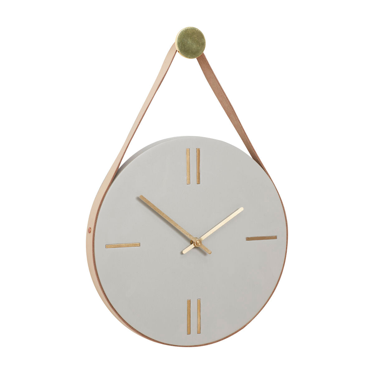 DROP wall clock with leather strap
