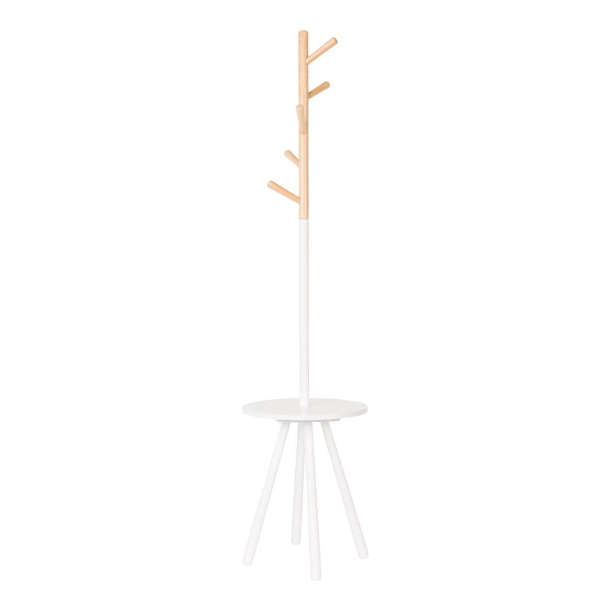 The original standing hanger Table Tree is an ideal product for people who are looking for original home accessories. Made of the highest quality wood, it will be a very useful element of equipment. It works great in the Scandinavian hallway, where you need space for outerwear as well as hats, scarves and scarves. A minimalist office where guests have nothing to do with jackets until he asks to put him there.