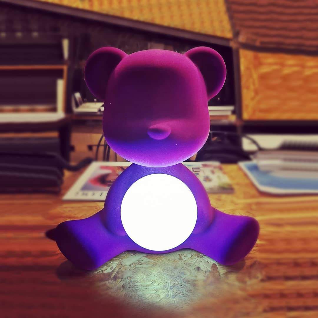 TEDDY GIRL VELVET purple lamp