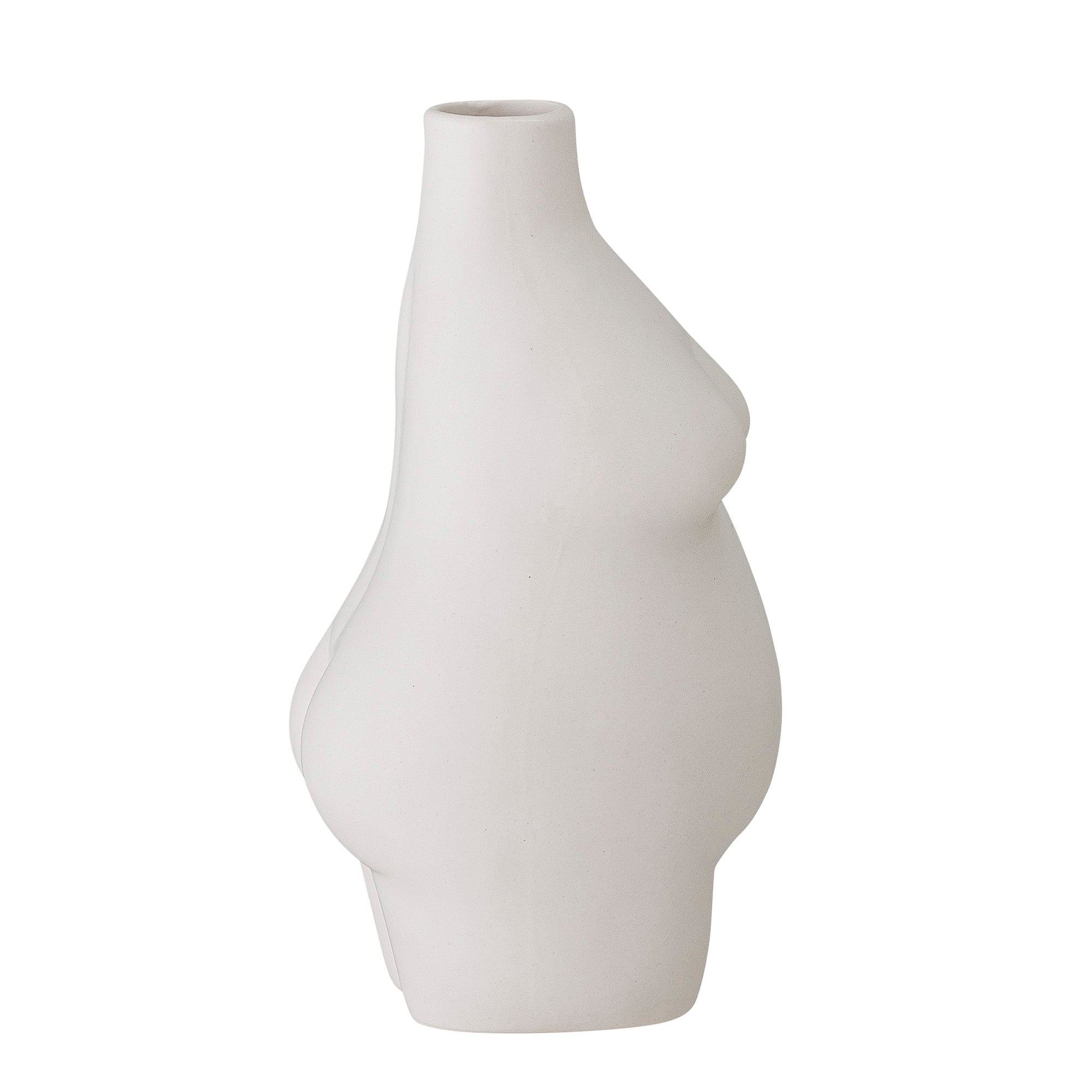 Stoneware vase ELONA white
