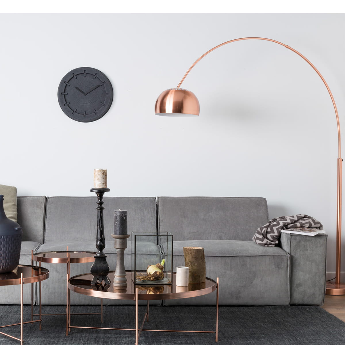 BOW floor lamp copper, Zuiver, Eye on Design