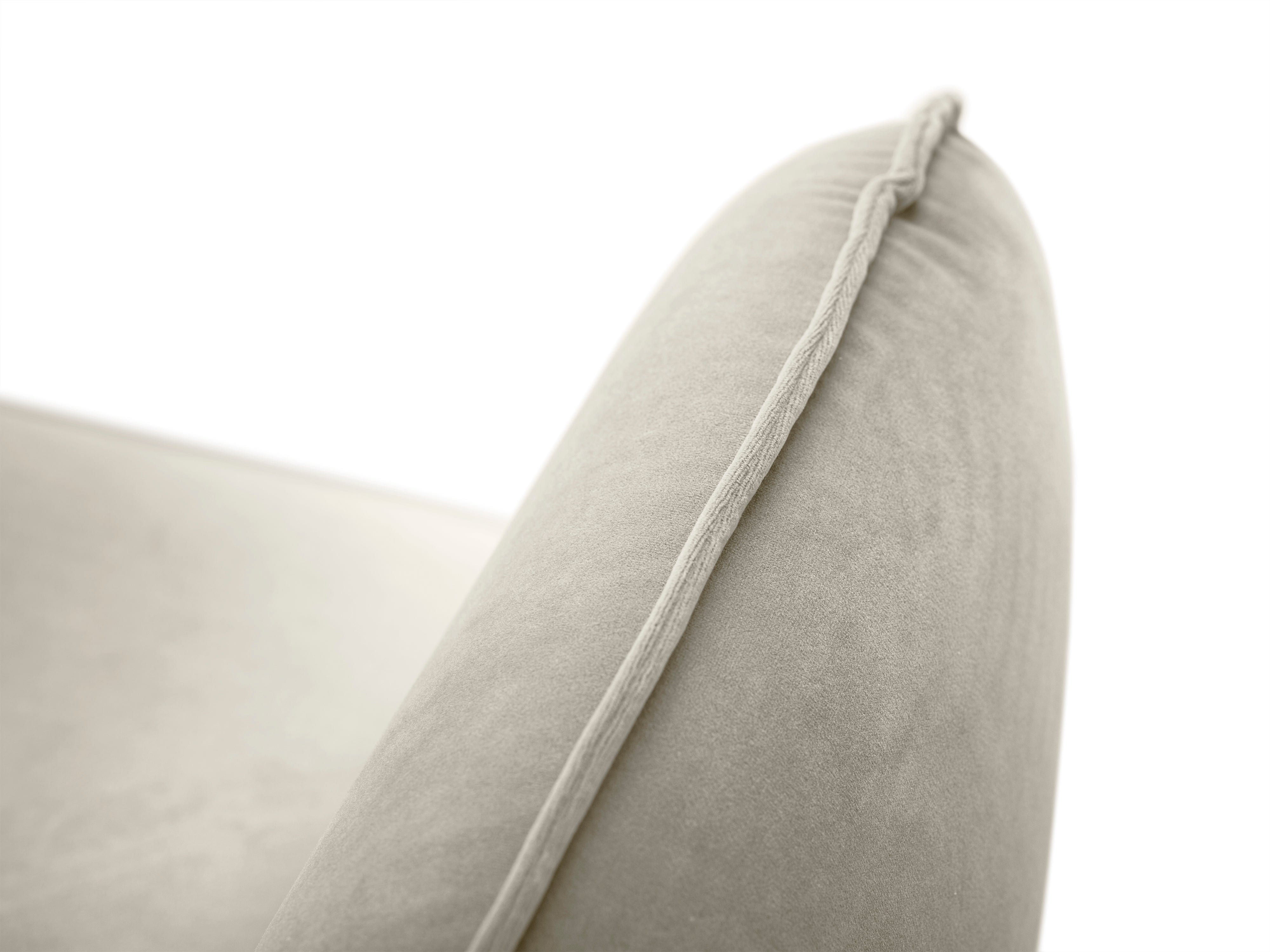 Velvet 2-seater sofa VIENNA beige with black base