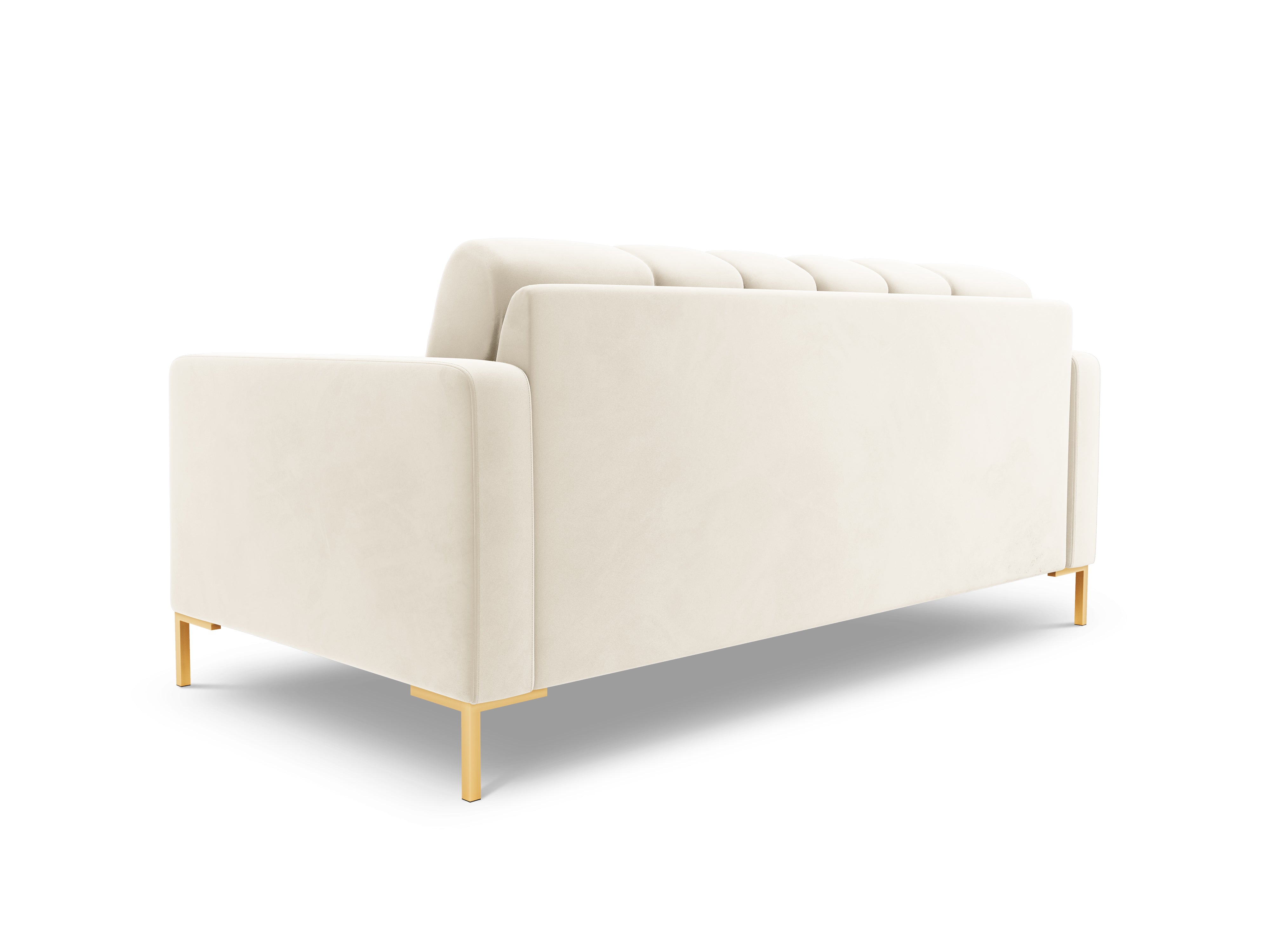 Velvet 2-seater sofa BALI light beige with gold base