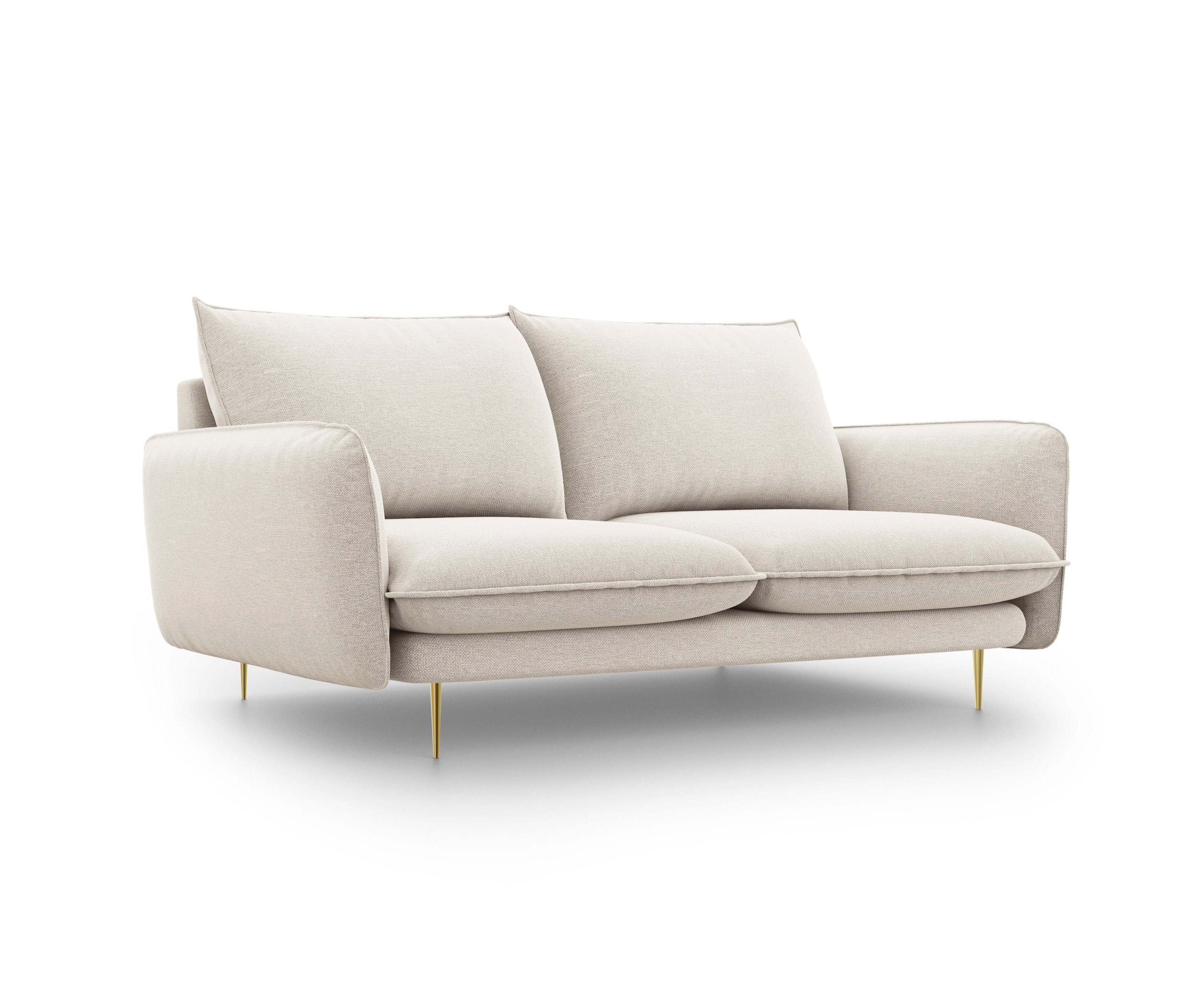 2-seater sofa VIENNA sand with gold base