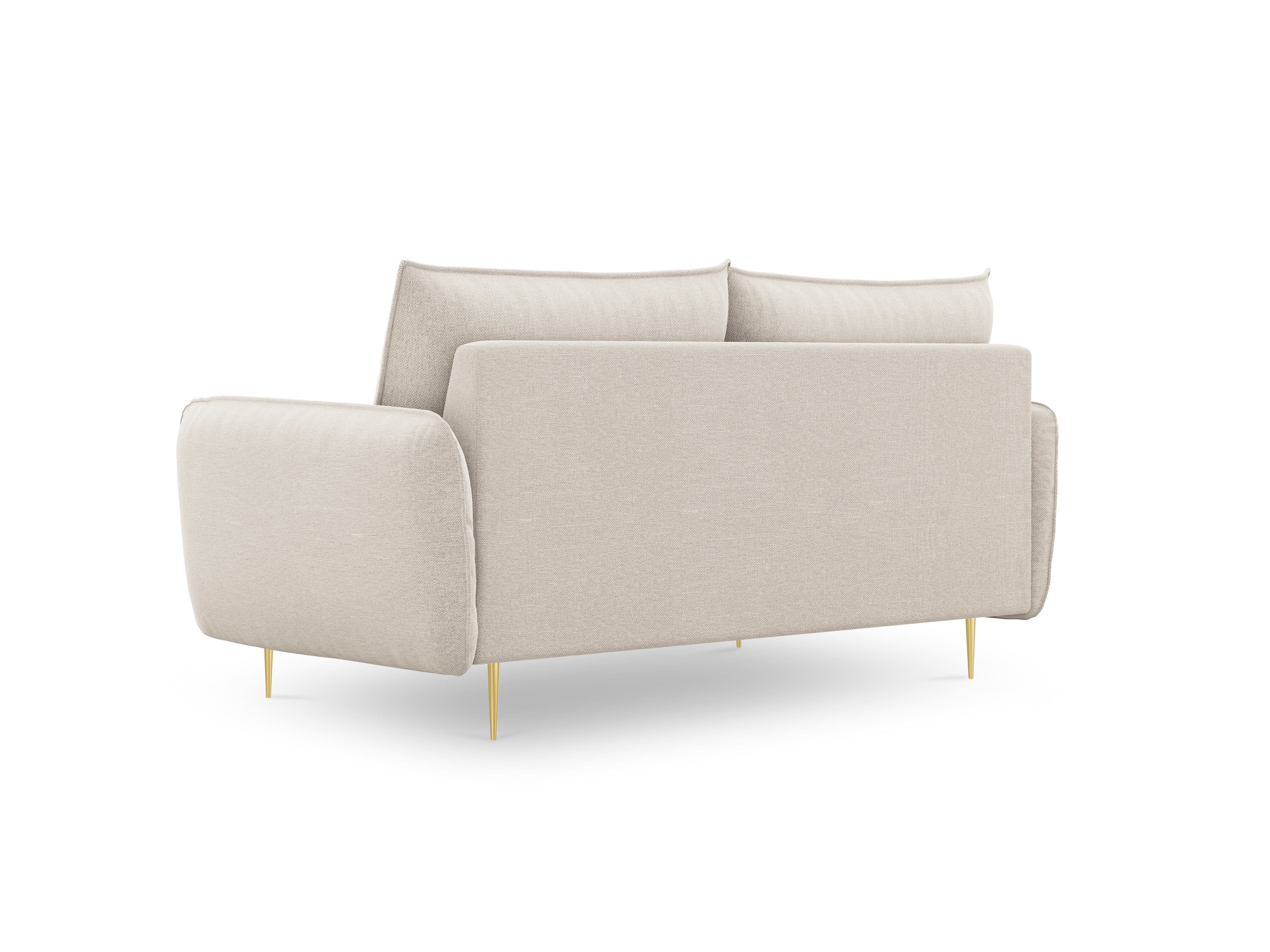 2-seater sofa VIENNA sand with gold base