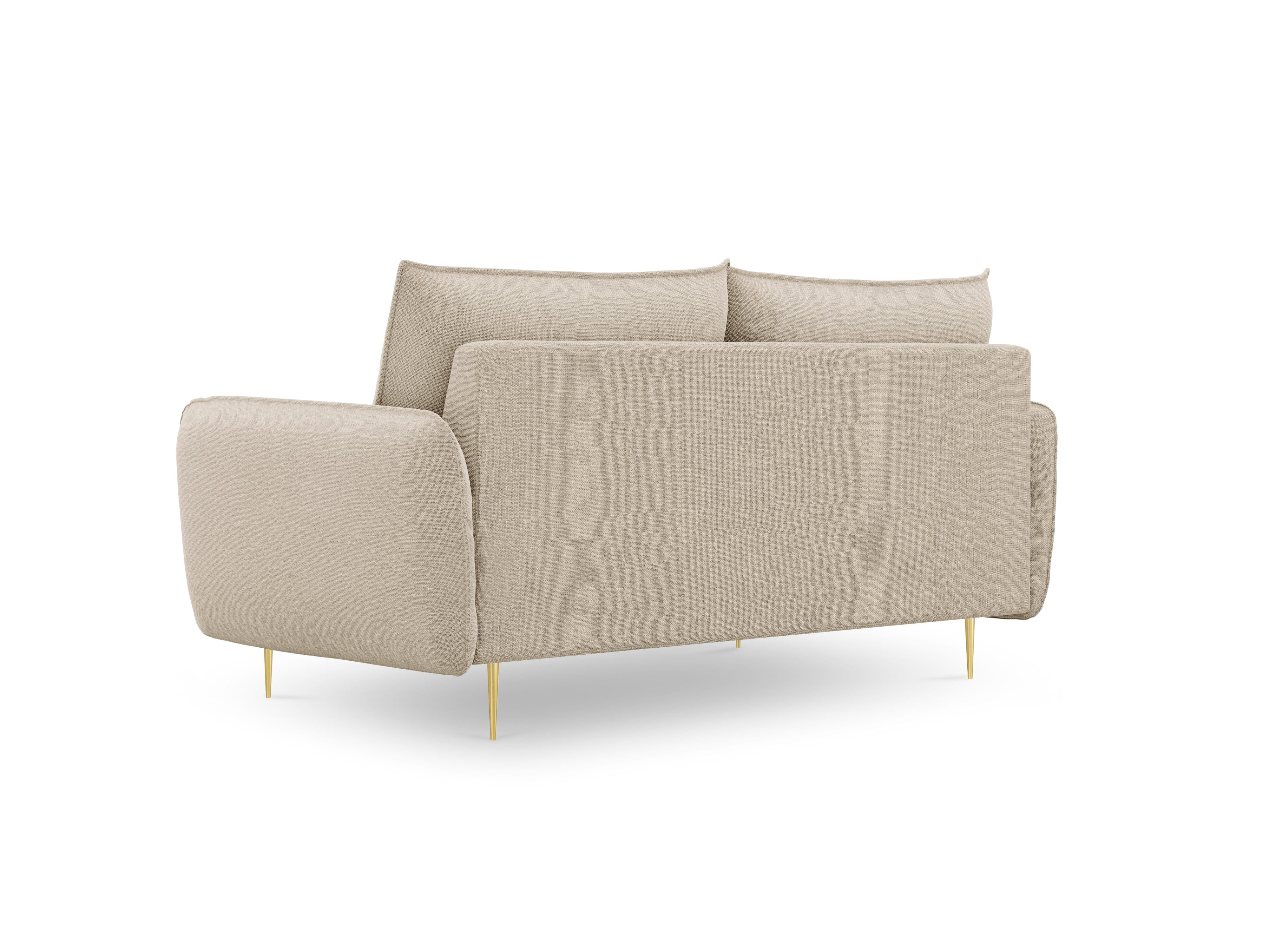 2-seater sofa VIENNA beige with gold base