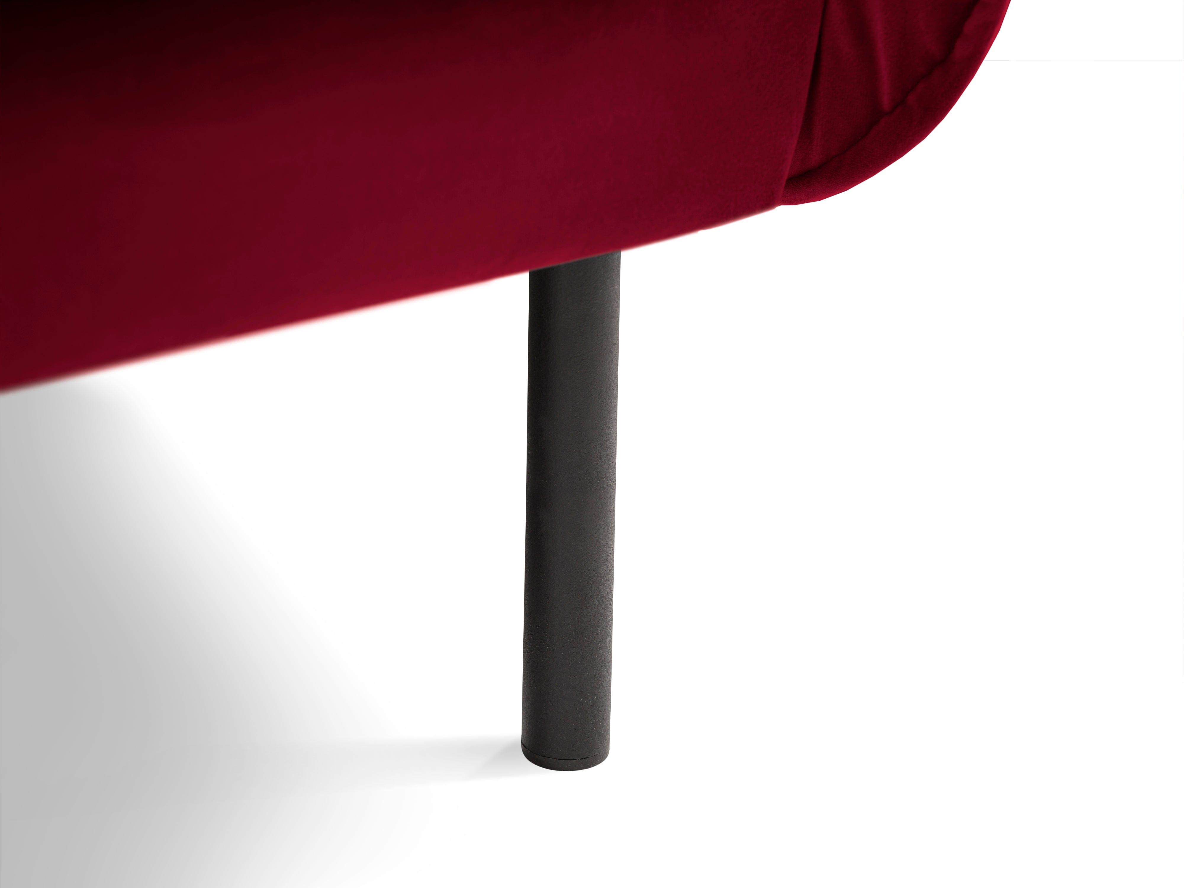 Velvet 3-seater sofa VIENNA maroon with black base