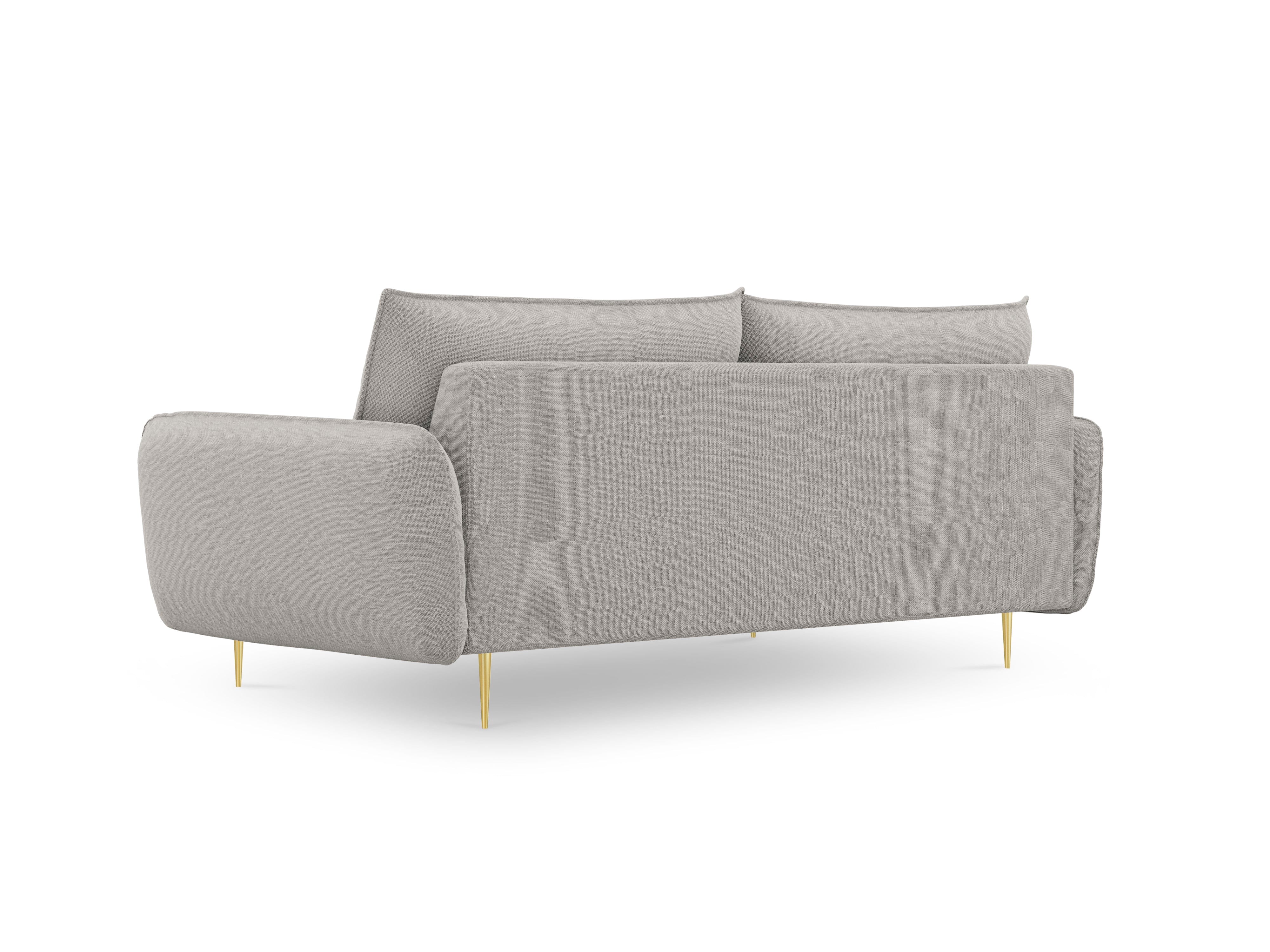 4-seater sofa VIENNA light grey with gold base