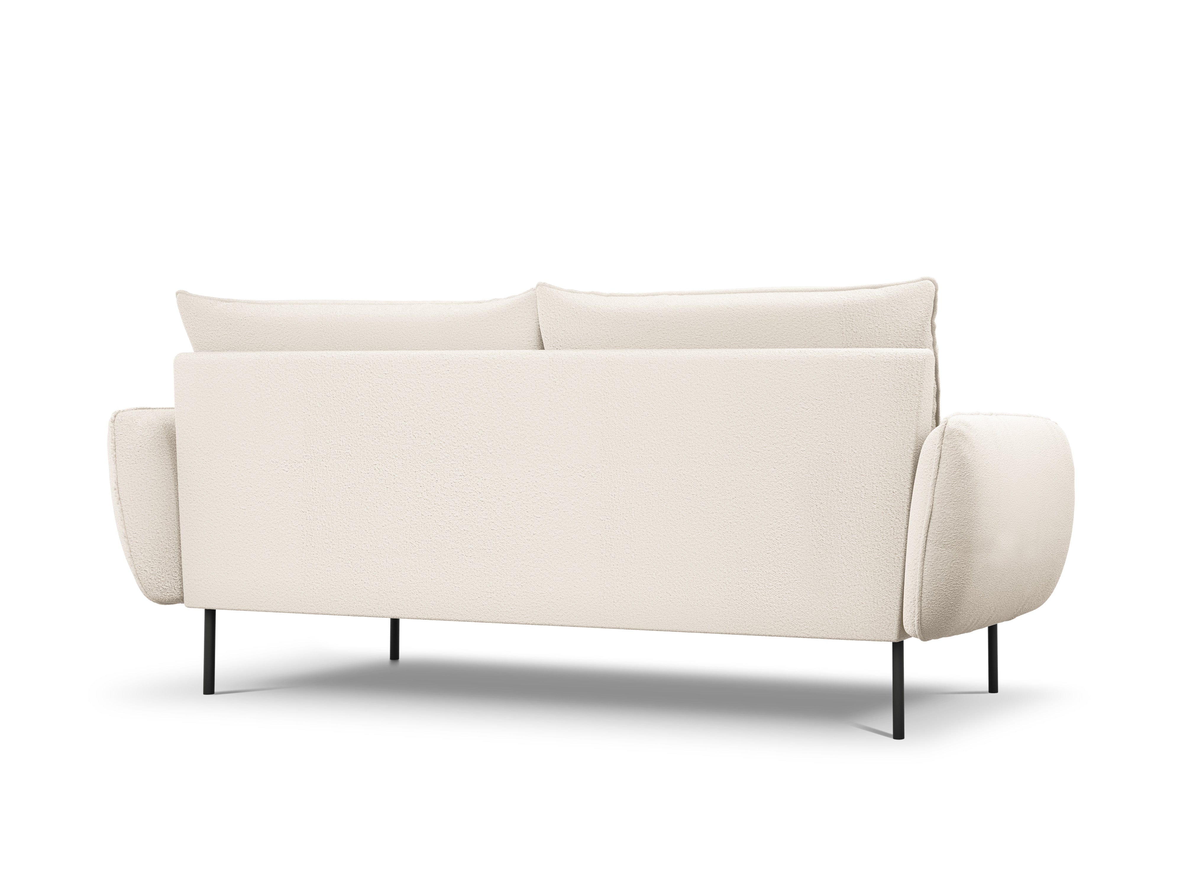 Sofa in boucle fabric 4-seater VIENNA beige with black base