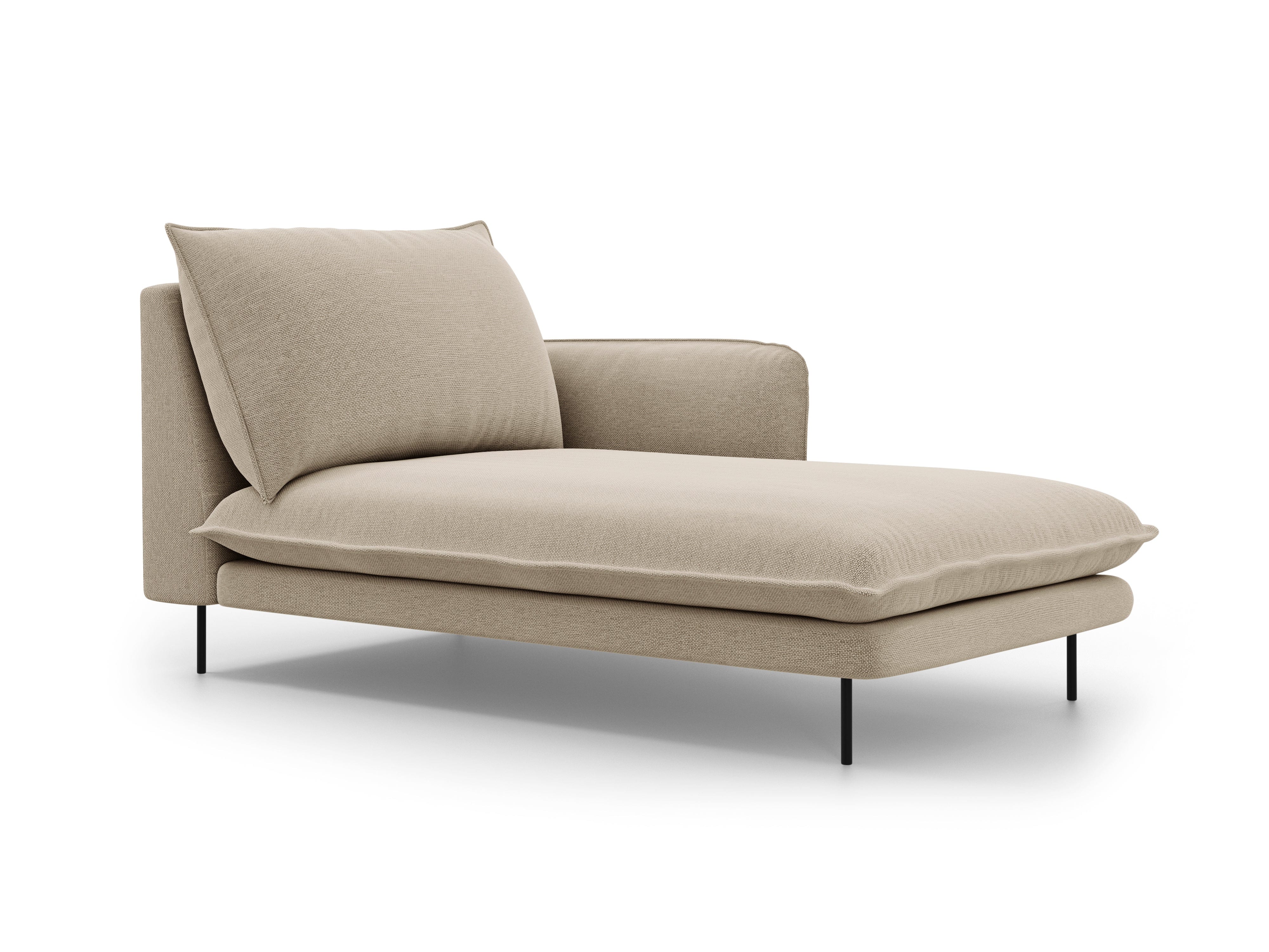 Right side chaise longue VIENNA beige with black base