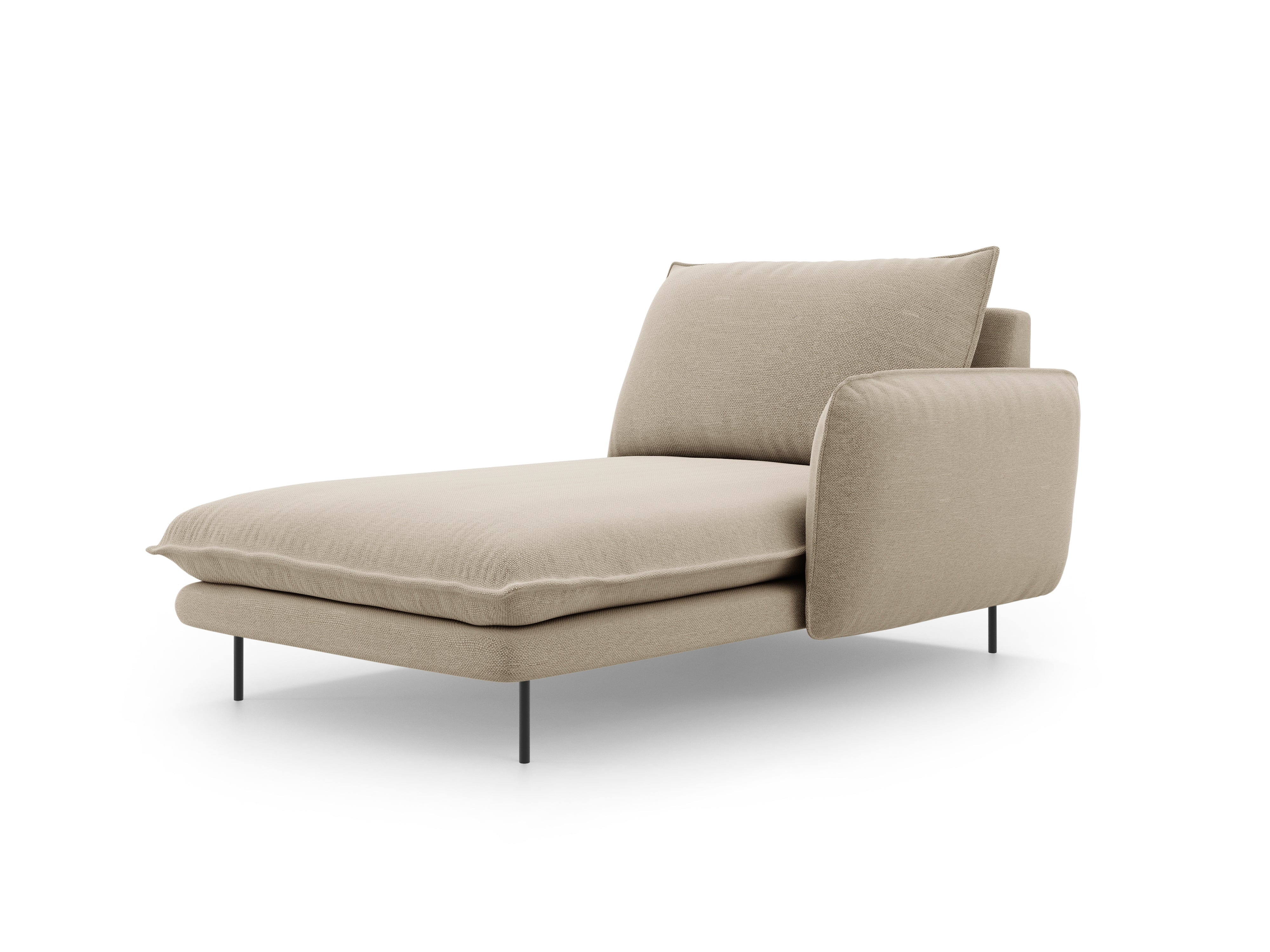 Right side chaise longue VIENNA beige with black base